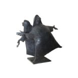 BRIAN QUINN Dancing nuns Limited edition 3 / 9, Signed bronze, raised on a glazed ceramic plinth