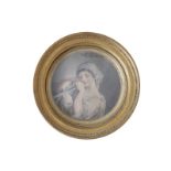 EIGHTEENTH-CENTURY ENGRAVING Portrait of a young girl Enclosed in a circular gilt frame Direct all