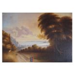 CONTINENTAL SCHOOL, EARLY NINETEENTH-CENTURY A wooded lake scene with figures in the foreground in