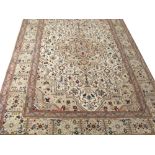 Kashan rug on ivory ground Worldwide shipping available: shipping@sheppards.ie 383 x 308 cm.