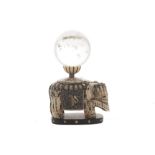 Shibayama elephant and rock crystal ball Meiji period Worldwide shipping available: shipping@