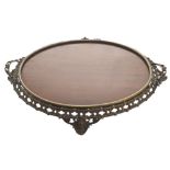 Nineteenth-century mahogany and brass serving tray of oval form Worldwide shipping available: