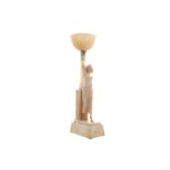 Art- Deco figural stemmed alabaster table lamp Worldwide shipping available: shipping@sheppards.ie