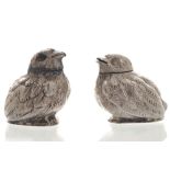 Pair of Antique sterling silver salt and pepper shakers Maker: Sampson Mordan, Chester, 1905