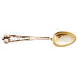 Antique Chinese silver spoon with gilt bowl by Wang Hing Worldwide shipping available: shipping@