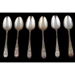 Set of six Irish silver teaspoons, 1828 with bright-cut decoration  Worldwide shipping available: