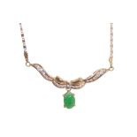 18 ct. gold, diamond and jadeite necklace Worldwide shipping available: shipping@sheppards.ie