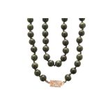 Chinese green jade necklace with silver clasp Worldwide shipping available: shipping@sheppards.ie