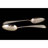 Pair of crested bright-cut silver spoons Dublin 1795, Makers: E. B. Worldwide shipping available: