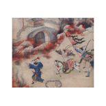 Eighteenth-century Chinese School Pair of watercolours, each depicting warriors fighting Worldwide