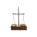 Brass scales on mahogany base Worldwide shipping available: shipping@sheppards.ie 36 cm. high; 25