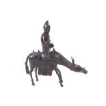 Chinese School Bronze sculpture of an immortal and equine subject Worldwide shipping available: