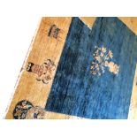 Handmade North East Persian carpet on Royal blue ground, with ivory border Worldwide shipping