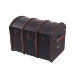 Canvas and leather railway trunk with original label Worldwide shipping available: shipping@