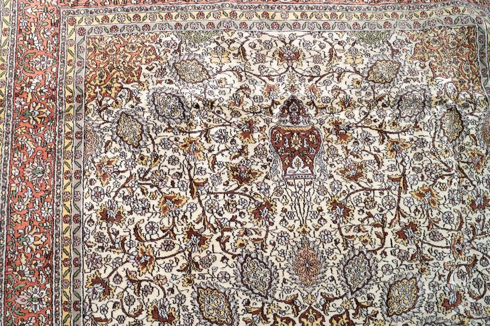 Indo-Persian Tabriz silk cotton carpet Worldwide shipping available: shipping@sheppards.ie 240 x 190