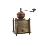 French brass and copper coffee grinder Worldwide shipping available: shipping@sheppards.ie 22 cm.