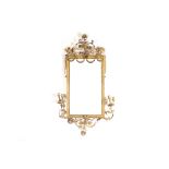 Nineteenth-century gilt pier mirror the rectangular plate, within a laureate leaf decorated frame,