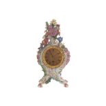 Nineteenth-century Meissen flower encrusted cased clock with gilded dial Worldwide shipping