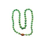 Chinese jade knotted necklace with silver clasp Worldwide shipping available: shipping@sheppards.ie