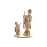 Nineteenth-century Japanese Ivory group Mother and child Worldwide shipping available: shipping@