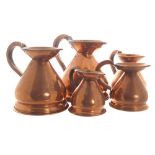 Set of five Georgian copper measures with Imperial stamp Worldwide shipping available: shipping@