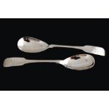 Pair of sterling silver salt spoons Maker: Matthew West, 1819 James England Worldwide shipping