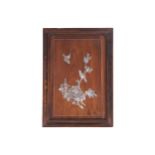 Chinese mother o'pearl inlaid panel depicting flowers and birds Worldwide shipping available. All
