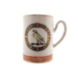 Eighteenth-century Chinese porcelain armorial mug bearing a family crest Worldwide shipping
