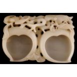 Chinese Qing period white jade double peach brush washer Worldwide shipping available. All queries