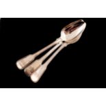 Three George III period silver tablespoons Maker Richard Crossly, London, 1790 Worldwide shipping