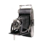 Kamera AGFA, Billy-Record, Kamera mit Ledertasche, L: 15,5 cm. Normale Alters und Gebrauchsspuren.