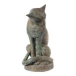 Reserve: 700 EUR        Gartenplastik 20. Jh., Bronze, Katzengöttin Bastet nach der Bronze-Figur