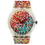 Swatch-Armbanduhr Lots of Dots entworfen von dem italienischen Designer Alessandro Mendini.