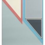 Reserve: 100 EUR        Künstler des 20. Jh. "Abstrakte Komposition", geometrisch in Blau-Grau-Tönen