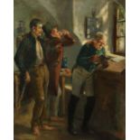 Reserve: 120 EUR        Diez, Hugo Roßfeld 1863-1943 Metzingen, deutscher Maler. "Die Entlassung",