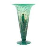 Reserve: 300 EUR        Ikora-Trichtervase WMF Geislingen, 1930er Jahre, farbloses Kristallglas,