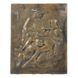 Reserve: 150 EUR        Erotisches Bronzerelief 20. Jh., Bronze, im Relief ausgeführte erotische