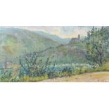 Reserve: 150 EUR        Leidl, Anton 1900 - 1976, Maler. "Bernkastel", Sommerlandschaft mit Ort