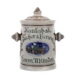 Reserve: 30 EUR        Kautabaktopf Eckhardt & Engler, Höhr, um 1918, graues Steinzeug,