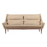 Reserve: 300 EUR        3 Sitzer Sofa Knoll, Antimott, 1950er Jahre, allseitig gepolsterte