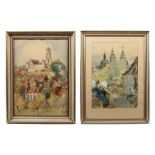 Reserve: 100 EUR        Pörner, Erich Albrechtsdorf 1907 - 1982 Ellwangen. 2 Aquarelle mit Motiven