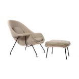 Reserve: 1000 EUR        Saarinen, Eero Kirkkonummi 1910 - 1961 Ann Arbor. "Womb-Chair" mit Ottoman,