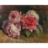 Reserve: 800 EUR        Peters, Anna Mannheim 1843 - 1926 Stuttgart-Sonnenberg. "Rosen im Garten",