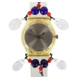 Swatch-Armbanduhr Chandelier Christmas 1992, Model Chandelier, milchglasfarbenes