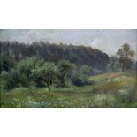 Reserve: 50 EUR        Maler des 19./20. Jh. Wohl schwäbisch. "Landschaft", 1. Hälfte 20. Jh., Öl/