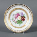 Reserve: 80 EUR        Teller mit Blumenmalerei KPM Berlin, 1820/30er Jahre, Porzellan, polychrome