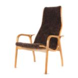 Reserve: 300 EUR        Eckström, Yngve Schwedischer Möbeldesigner, "Lamino" Easy Chair, Entwurf: