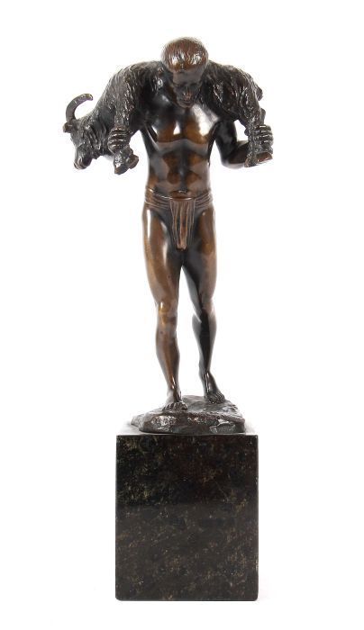 Reserve: 600 EUR        Lange, Richard Bildhauer des 19./20. Jh., "Wilderer", Bronze, patiniert,
