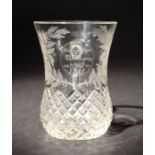 Reserve: 40 EUR        Vereinigungsbecher Deutschland, um 1828, farbloses Glas, mundgeblasen,