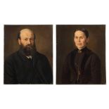 Reserve: 200 EUR        Maler der 2. Hälfte des 19. Jh. Paar Portraits: "Julius Hauff (1835-1899)"